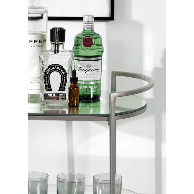 Kate and Laurel Vasseur Metal Bar Cart - 19x15x30