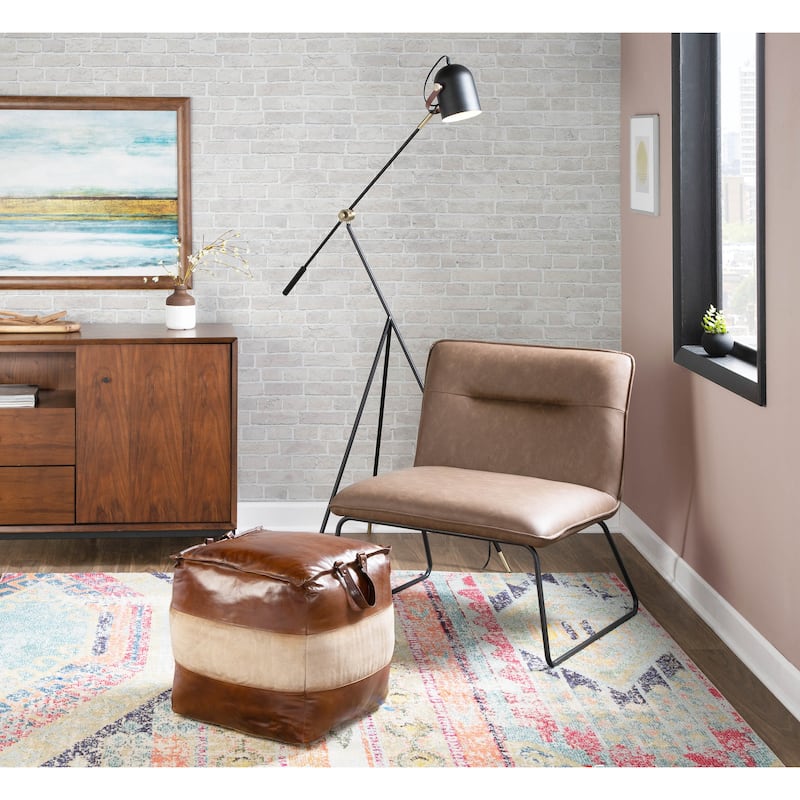 Carbon Loft Kerby Industrial Faux Leather Accent Chair