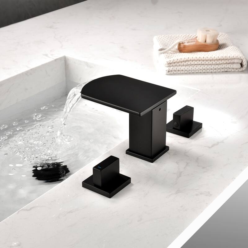 Widespread Double-Handle Waterfall Bathroom Faucet