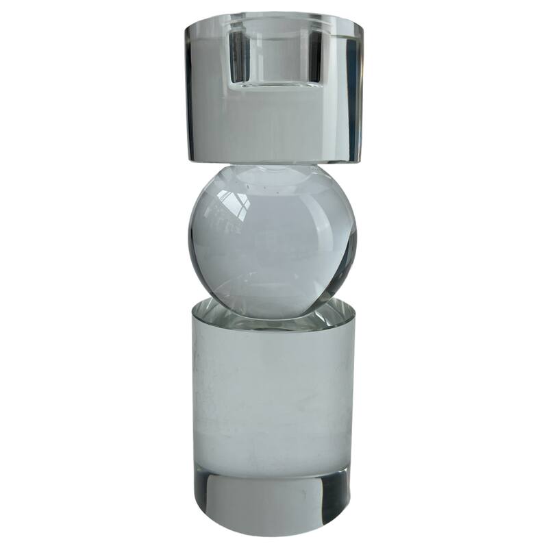 Glass Crystal Pillar and Taper Candle Holder Modern Glam Design