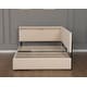 preview thumbnail 6 of 5, Full/Twin Size Boucle Upholstered Cloud Bed Frame with Headboard, Solid Wood Legs - No Box Spring Needed