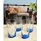 preview thumbnail 5 of 7, LeadingWare Hi Ball Oval Halo Acrylic Drinking Glasses Set of 4 (15oz) - 3.35" W x 3.35" L x 5.9" H