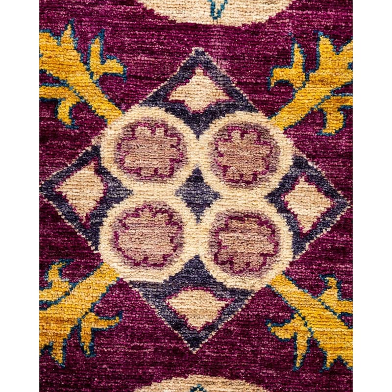 Overton Hand Knotted Wool Vintage Inspired Modern Contemporary Eclectic Multi Area Rug - 9' 0" x 11' 4"
