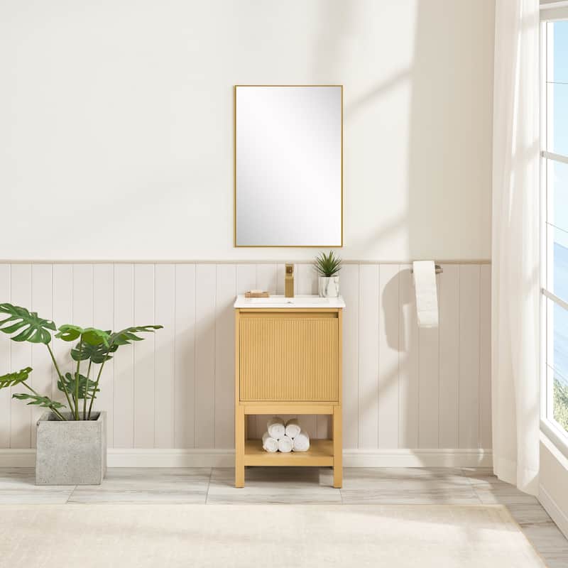 20-Inch Bathroom Vanity with Integrated Ceramic Sink