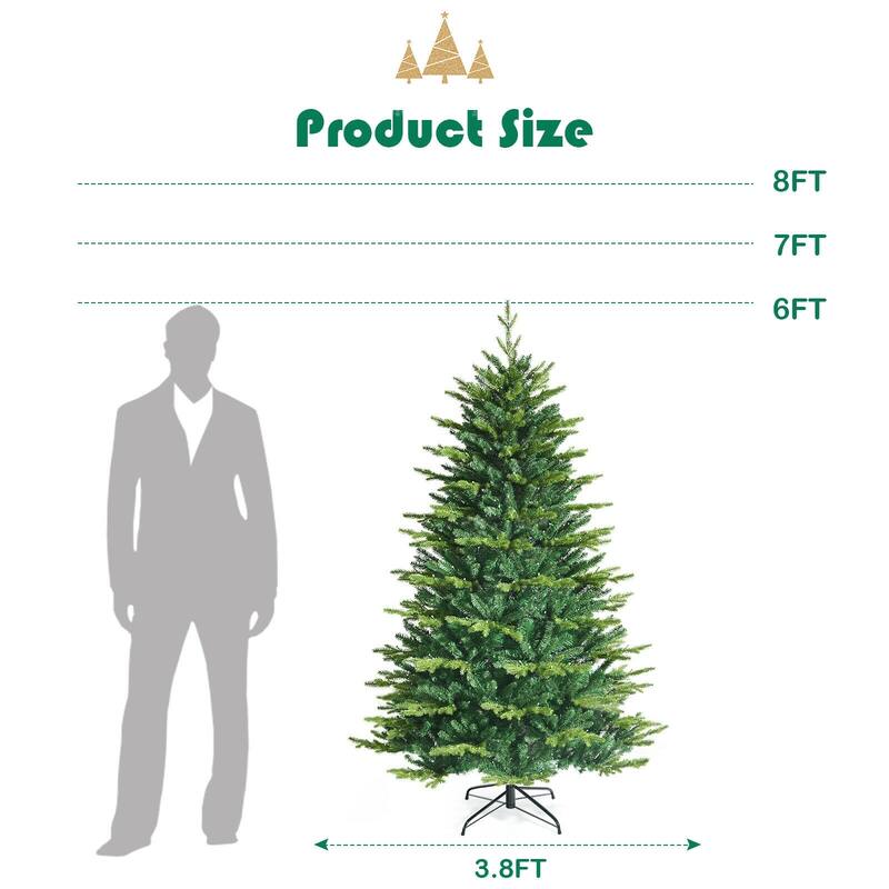 6ft Pre-lit Artificial Hinged Christmas Tree with APP Controlled LED Lights