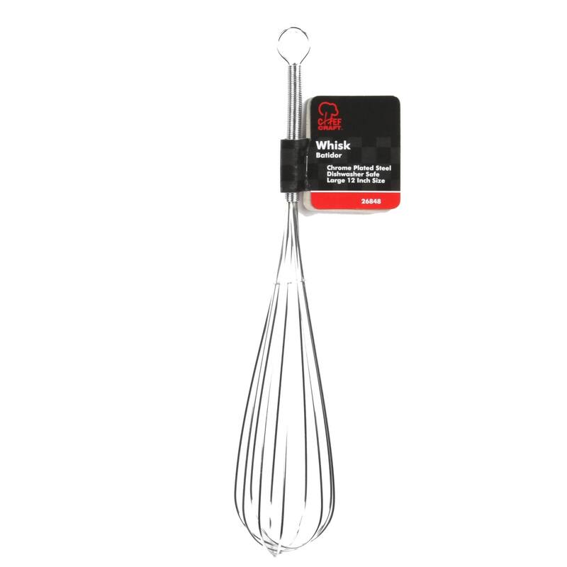 Chef Craft 12 Inch Chrome Plated Balloon Whisk, Great Wire Whisk for Mixing Eggs, Blending, Dishwasher Safe