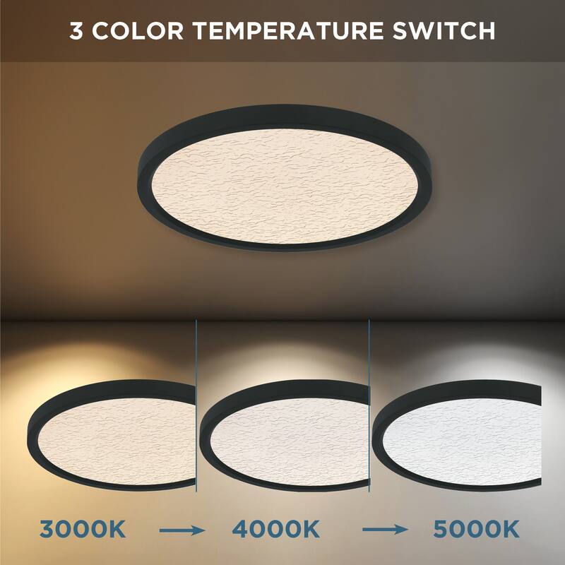Outskirts Integrated LED Earth Black Flush Mount with CCT Switch