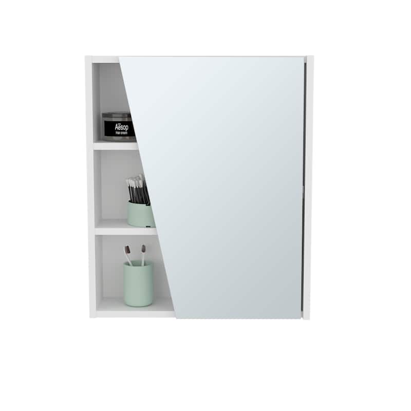 Medicine Cabinet with modern and minimalist style, 1 Door, 5 Shelves, 1 Mirror, White