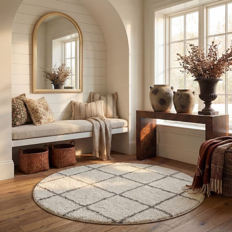 SAFAVIEH Hudson Shag Raili Diamond Trellis 2-inch Thick Rug