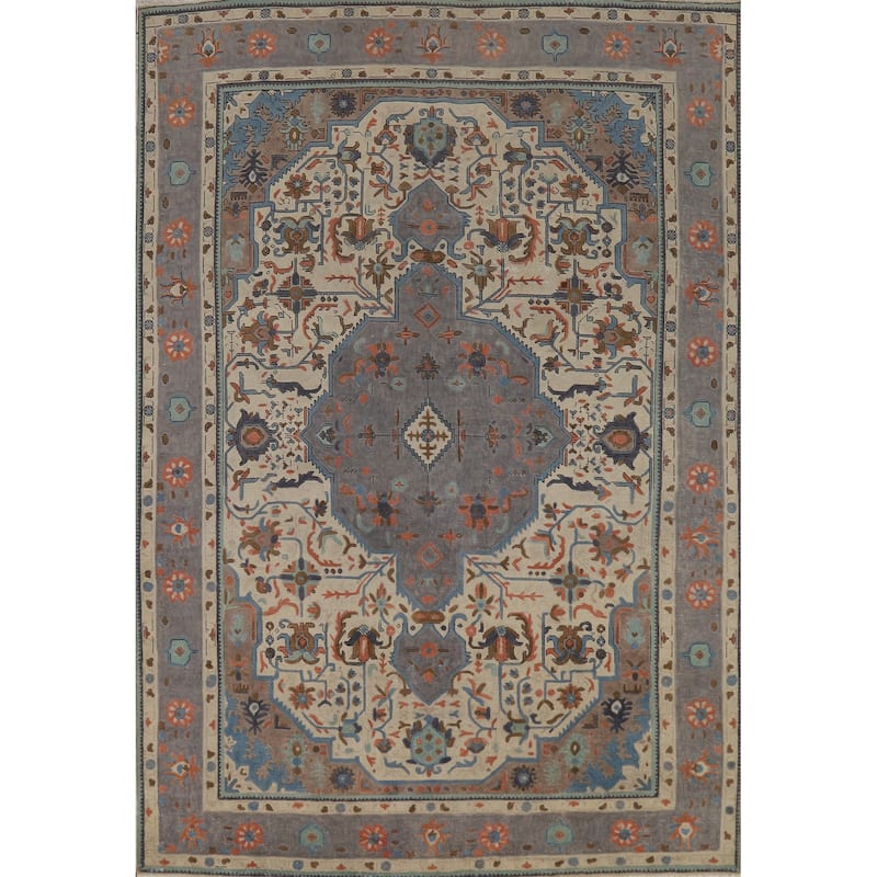 Tabriz Persian Vintage Area Rug Handmade Dining Room Wool Carpet - 6'9" x 9'7"