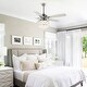 preview thumbnail 3 of 11, Chrome/ Crystal 4-light Chandelier/ Ceiling Fan with Remote