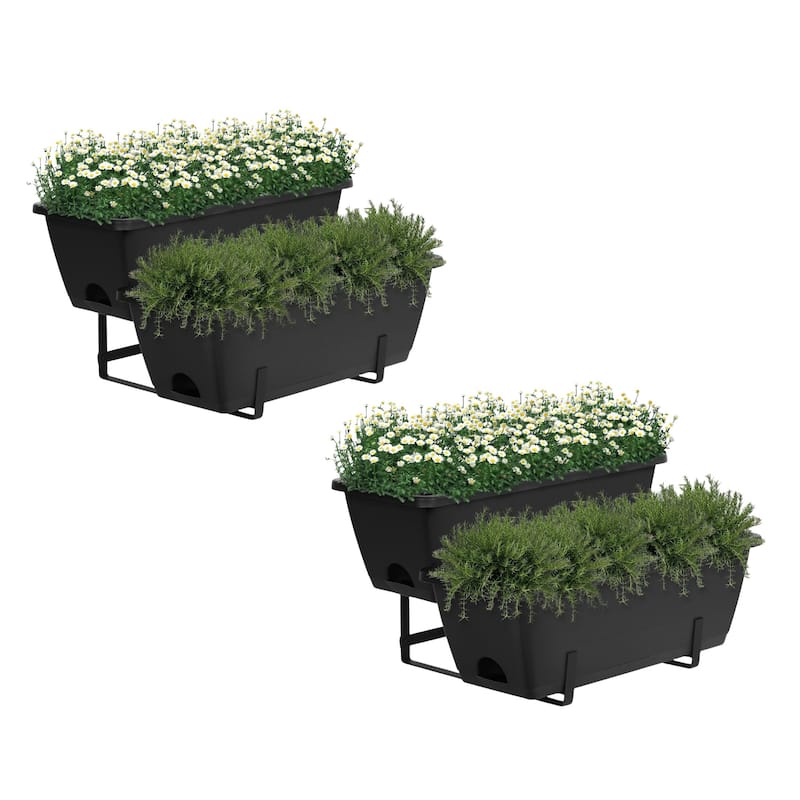 2 Tier Vertical Garden Planter for Flower Fruit Vegetable with Drain Holes