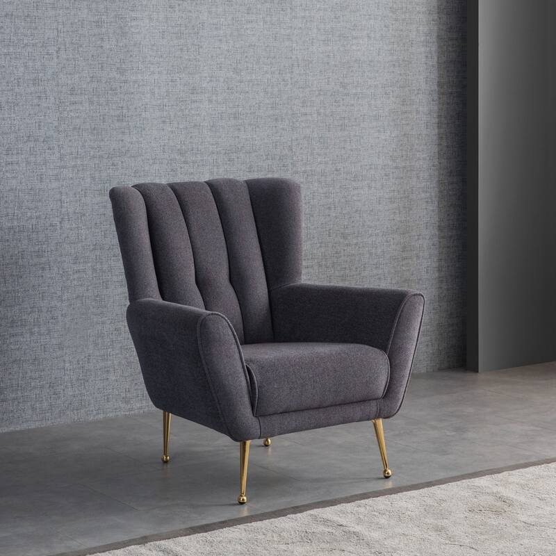 Adelina Mid Century Upholstered French Boucle Lounge Chair