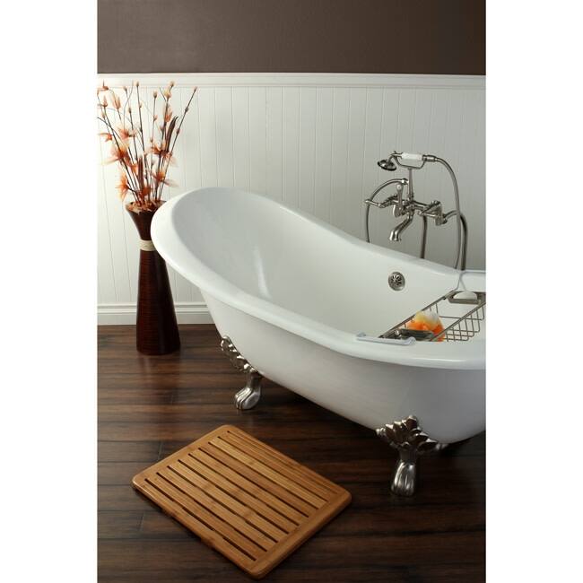 Kingston Brass Aqua Eden 72" Clawfoot Cast Iron Soaking Tub with