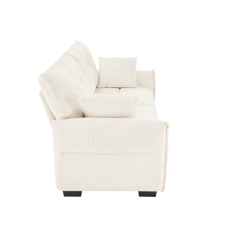 Ergonomic Design 78.7-inch Double Seater Loveseat Sofa Chenille Couch for Living Room, Lounge, Office Space