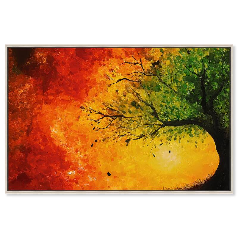 Fire and Ice Tree I Canvas by Art Remedy - Silver - 36" x 24"