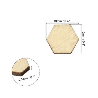 15 Pack Unfinished Wooden Hexagon Cutouts for Crafts, 1/4 Thick