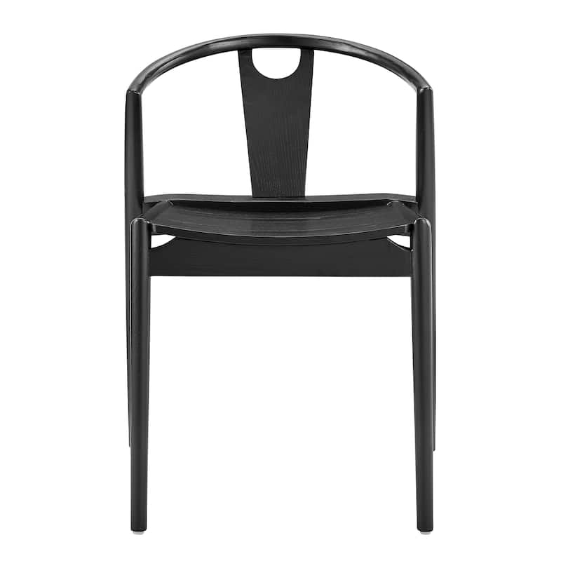 HomeRoots Black Solid Wood Open Back Dining Side Chair - 22.50 in. x 31.00 in. x 22.00 in.