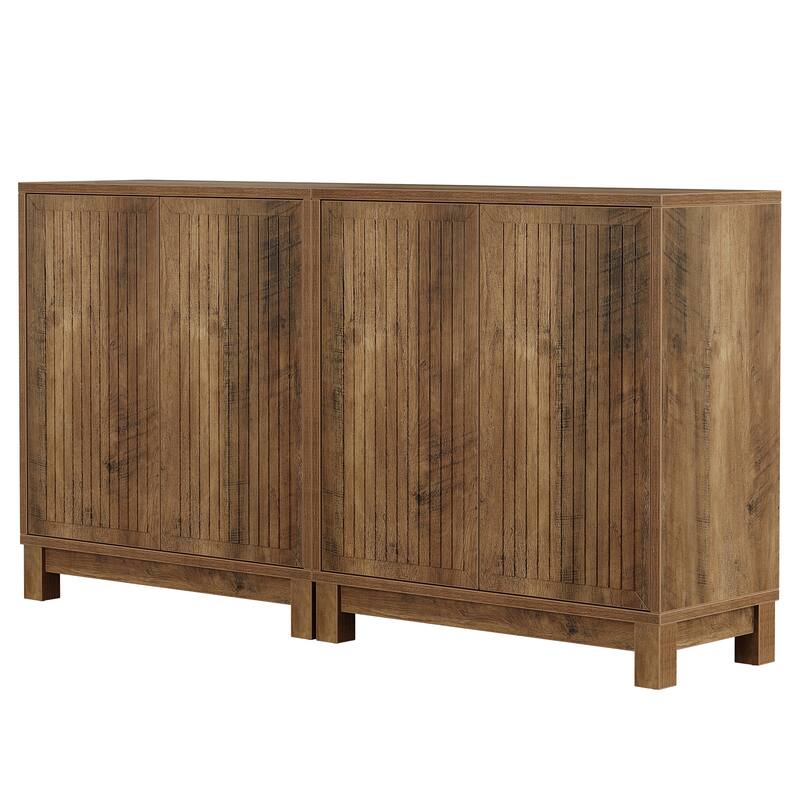 Wood Sideboard Buffet Cabinet, Coffee Bar Media TV Console Storage Cabinet for Living Room Dining Room Hallway
