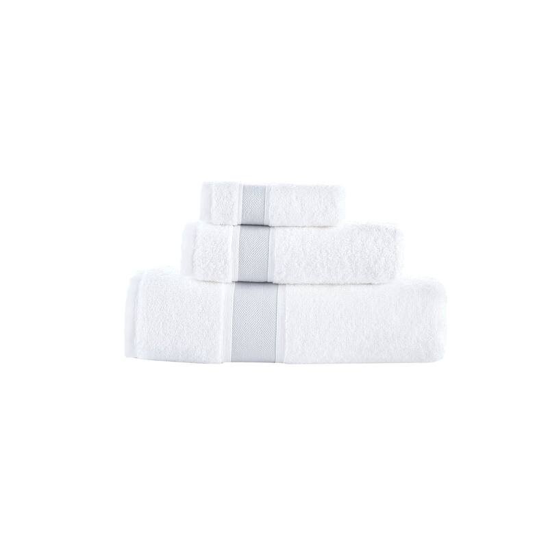 Brooks Brothers Ottoman Rolls 3 pcs Towel Set - Silver