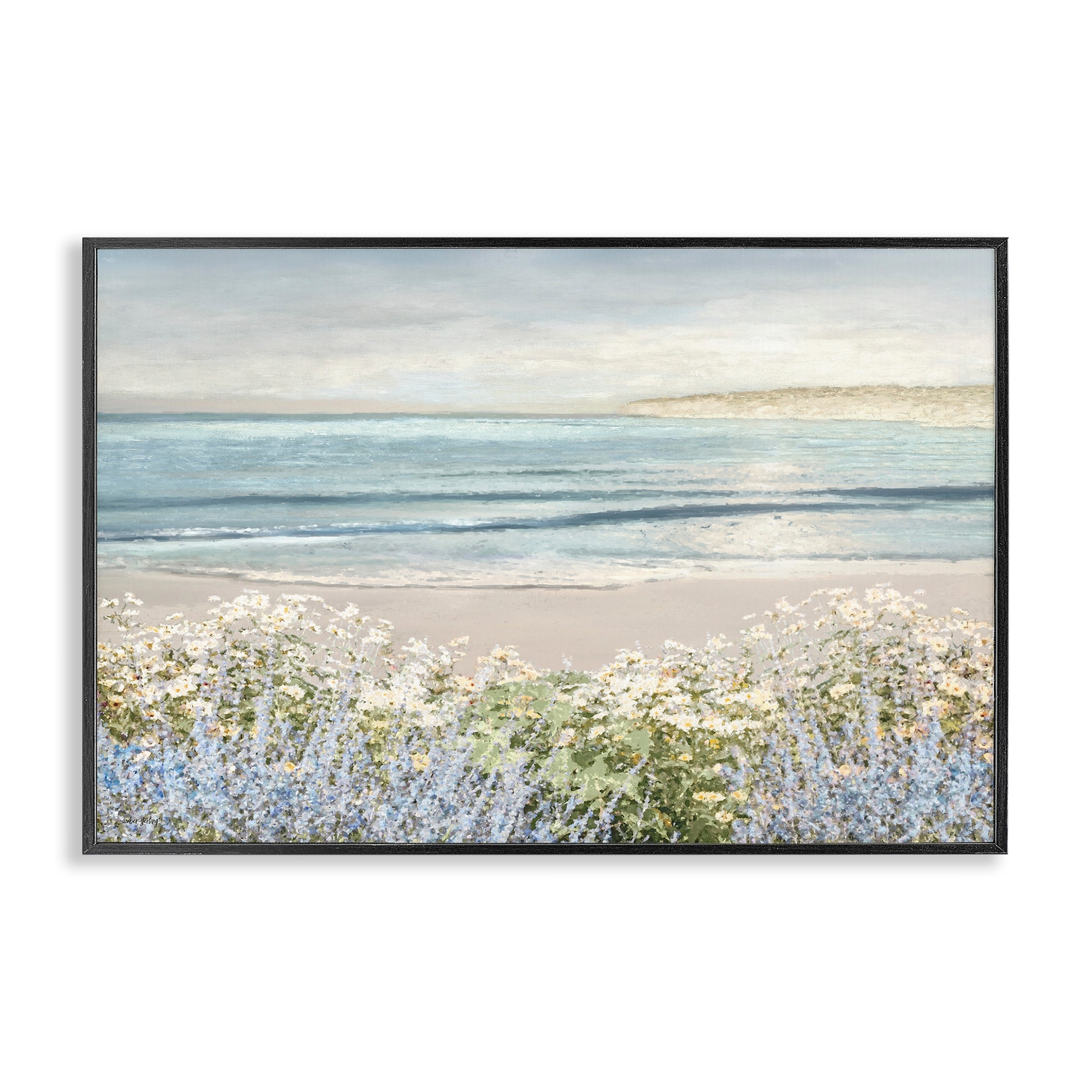 Stupell Sand And Blooms Beach Framed Giclee Art Design By Amber Sterling
