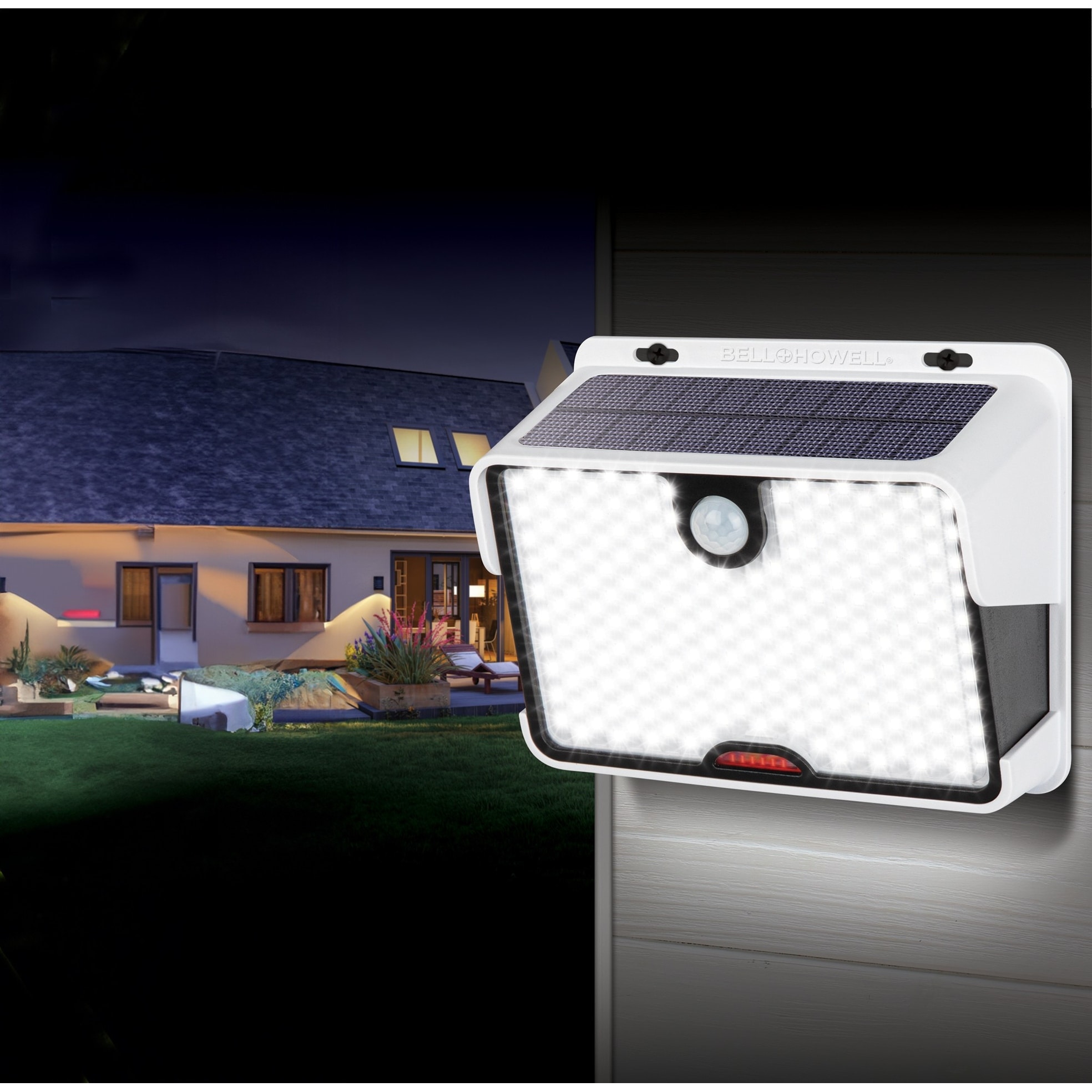 Bell + Howell Wall Light Pro Solar Powered Motion Sensor Outdoor LED Wall  Light - Overstock - 42942153, image size:1968x1968