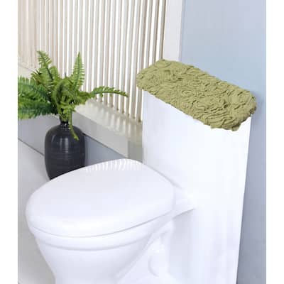 HomerWeavers Bell Flower Collection fabric Toilet Tank Cover Cotton Soft,Machine Washable 10"x22" Toilet Tank Lid Cover