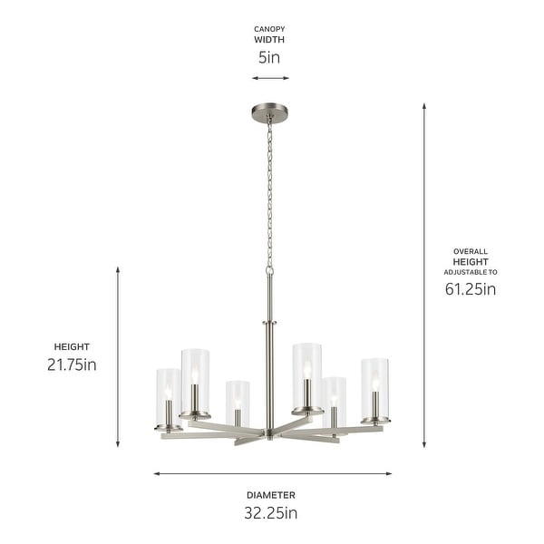 Kichler Lighting Crosby 32.25 in. 6 Light Clear Glass Chandelier Bed Bath Beyond 40804971