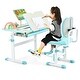 preview thumbnail 10 of 8, Gymax Kid's Study Desk & Chair Set Height Adjustable with Tilt Desktop