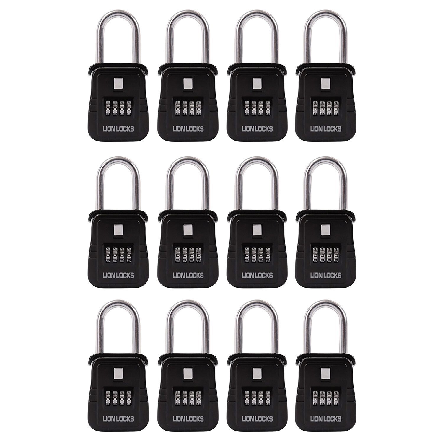 Lion Locks 1500 Key Storage Lock Box with Set Your Own Combination Black 