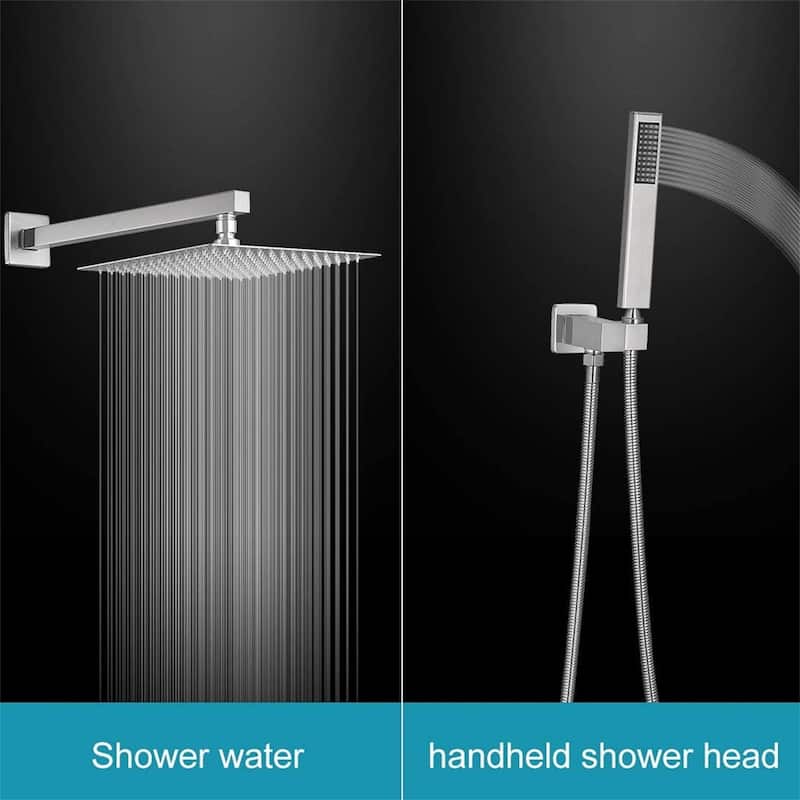 16 Inch Wall Mounted Shower Faucet With Handheld Shower Modern Shower System With Rain Shower Head With Pressure Balance Valve