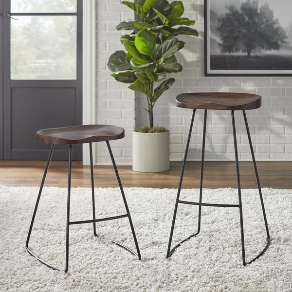 Lifestorey Chapman Scooped-seat Stools (Set of 2)