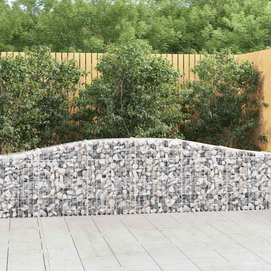 vidaXL Gabion Basket Arched Gabion Basket Planter for Flower Galvanized Iron
