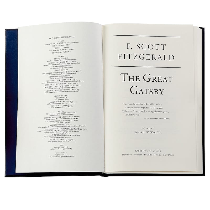 Graphic Image The Great Gatsby Coffee Table Book, Leather,Green