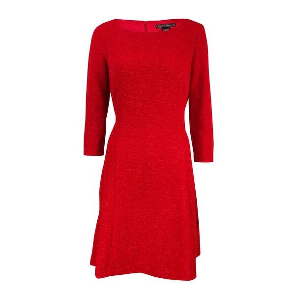 Shop Jessica Howard Women S Glitter A Line Dress Red Overstock