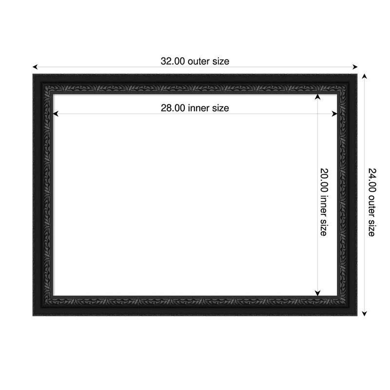 Downton Black Framed Dry Erase Magnetic Board - 32 x 24 in