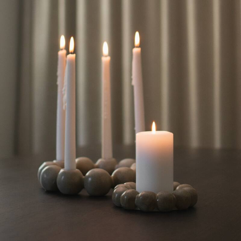 Bright Candle Holder Beige