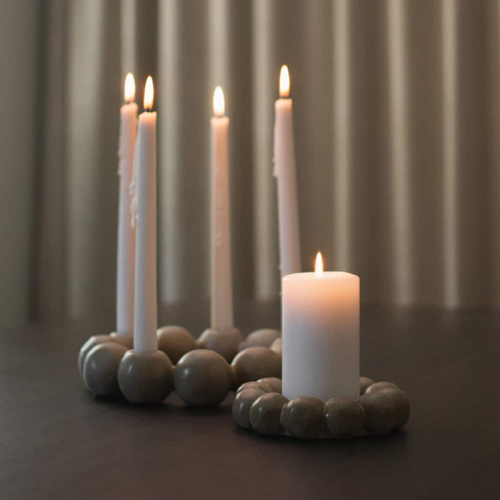 Bright Candle Holder Beige