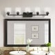 preview thumbnail 11 of 9, Livex Lighting 5-light Black Vanity Sconce, 10385-04 - 42" W X 9.5" H X 6.75" EXT