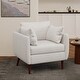 preview thumbnail 4 of 3, Roomfitters Modern Upholstered Accent Chair with Wood Legs and 2 Pillows, Wide Armchair for Living Room, Beige