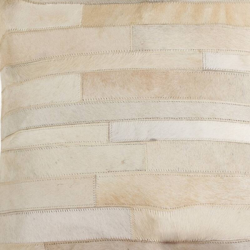 HomeRoots 18" Tan Cowhide Throw Pillow