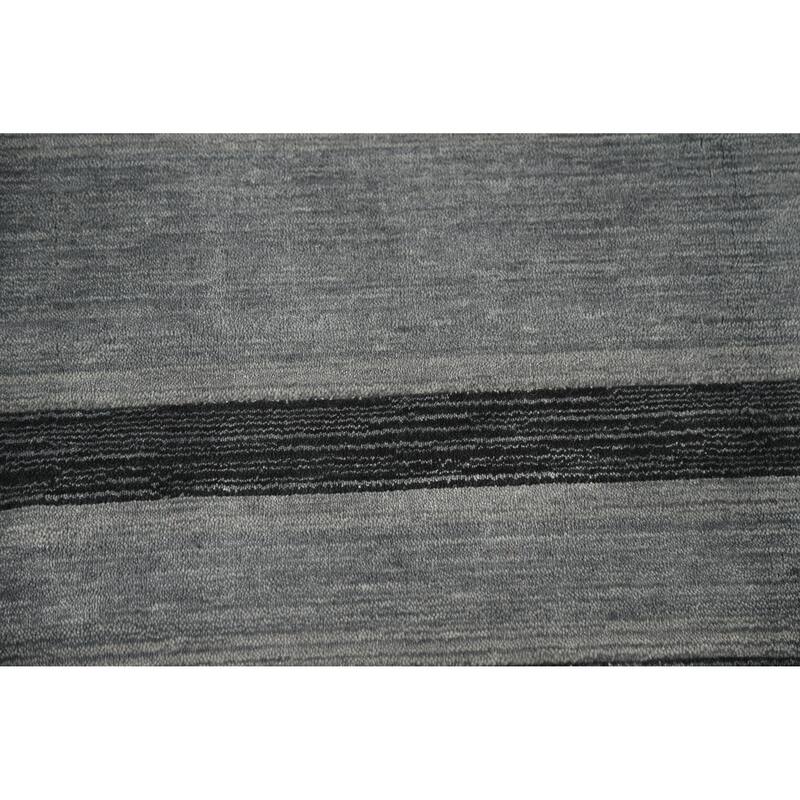 Hand Knotted Oriental 100% Wool Carpet Tribal Animal Pictorial Greys & Charcoal Gabbeh Area Rug - 7' 6'' X 5' 2''