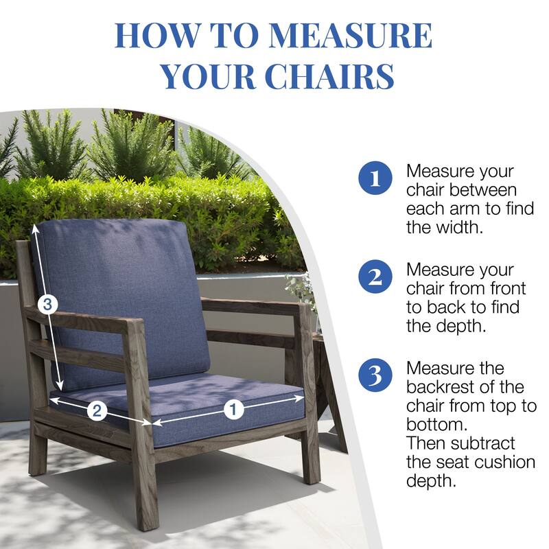 22''D x 21''W x 3.5''T Patio Fabric Outdoor Seat Cushions Set (Seat & Back)