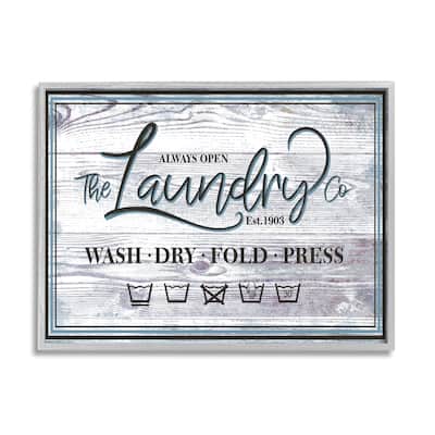 Stupell The Laundry Co Sign Wash Fold Press Icons Framed Wall Art
