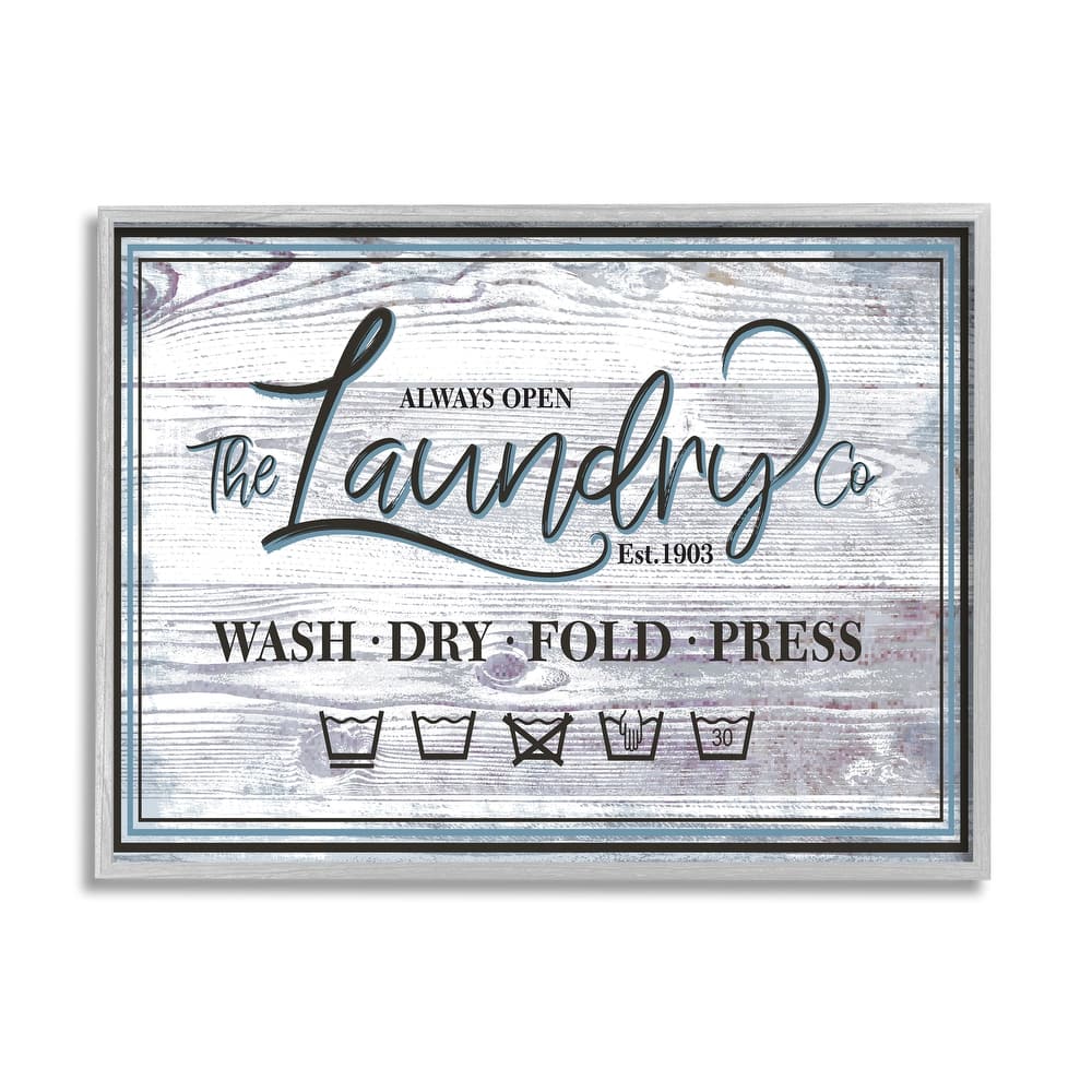Stupell The Laundry Co Sign Wash Fold Press Icons Framed Wall Art