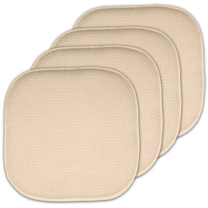 16-in. Square Non-slip Memory Foam Seat Cushions (2 OR 4) - 16 X 16 - Set of 4 - Linen