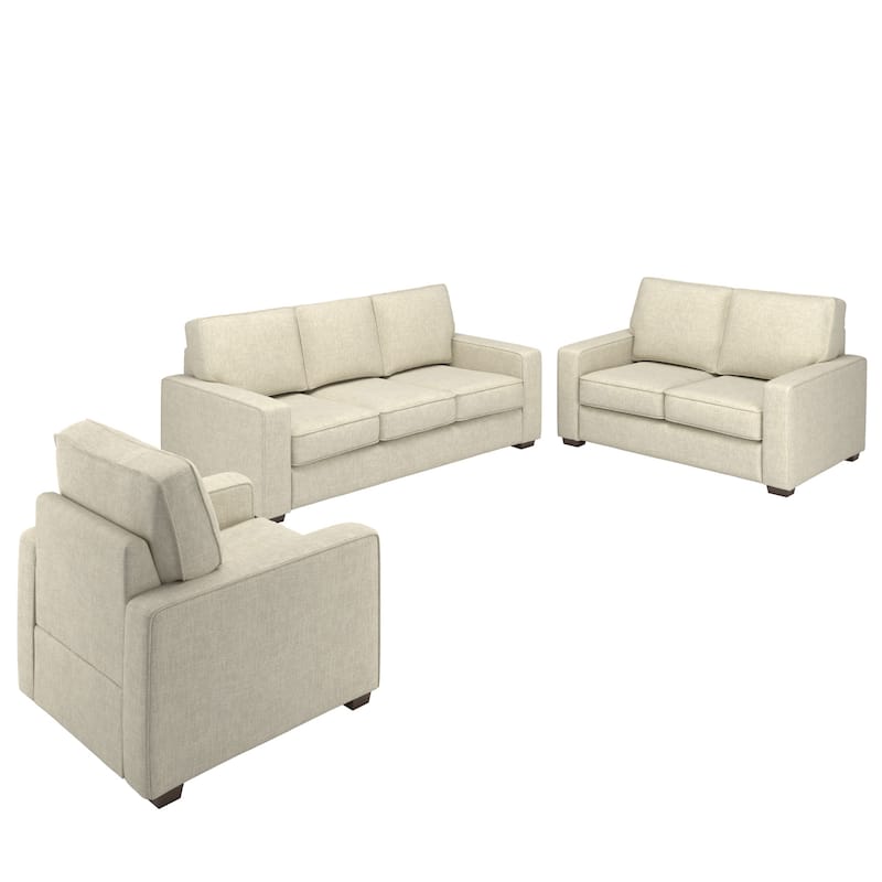 Roros Fabric Upholstered Square Arm Sofa Set by iNSPIRE Q Classic