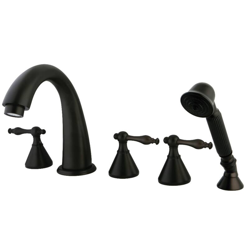 Naples 5-Hole Deck Mount Roman Tub Faucet with Hand Shower - Oil Rubbed Bronze
