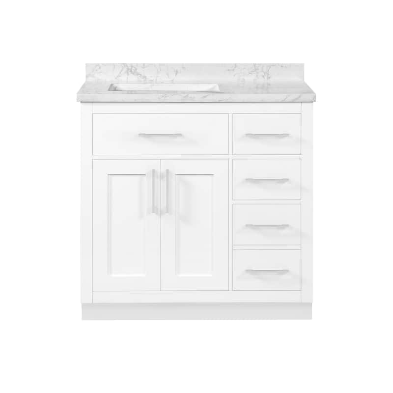 Athea Bathroom Vanity with White Engineered Marble Top