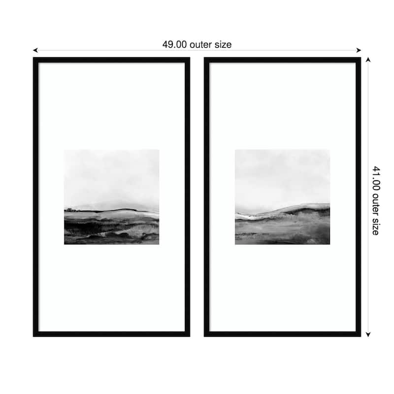 Mono Landscape No. 1 & 2 2 Piece by Dan Hobday Framed Wall Art Prints - Svelte Noir Black